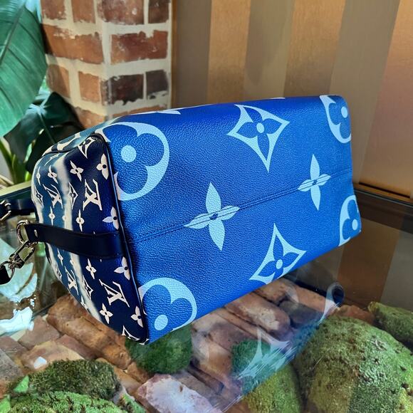 LOUIS VUITTON Speedy Bandouliere 30 Blue Escale Canvas Satchel Bag - Picture 6 of 15